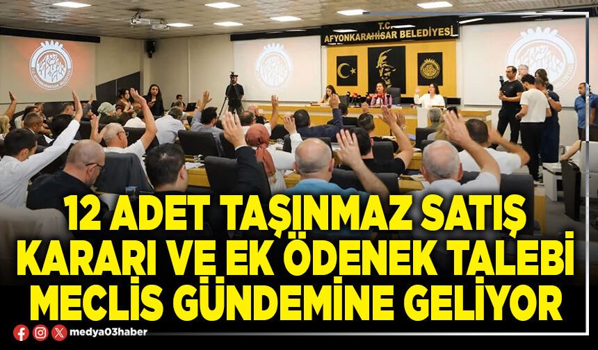 12 adet taşınmaz satış kararı ve ek ödenek talebi meclis gündemine geliyor