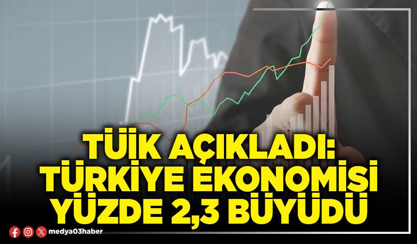 TÜİK açıkladı: Türkiye ekonomisi yüzde 2,3 büyüdü