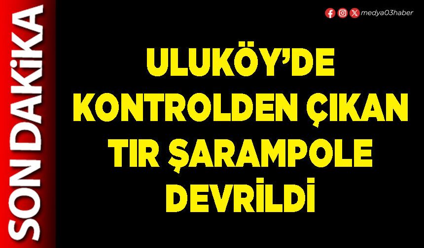 Uluköy’de kontrolden çıkan tır şarampole devrildi