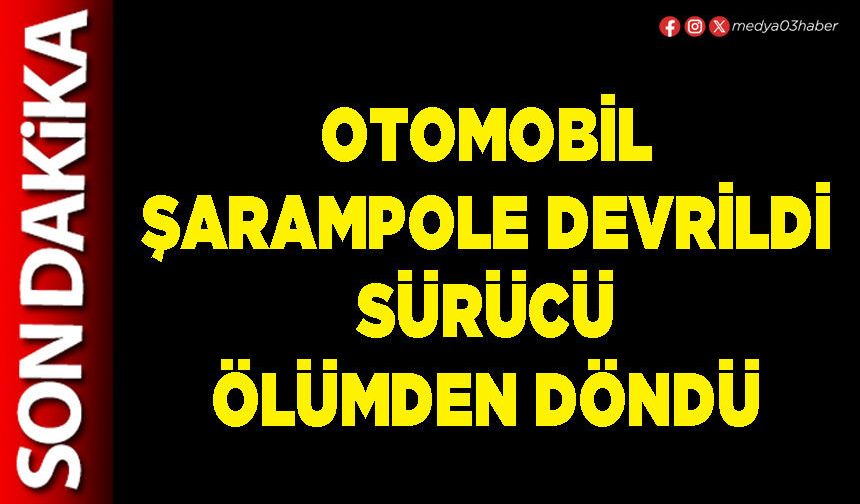 Otomobil şarampole devrildi sürücü ölümden döndü