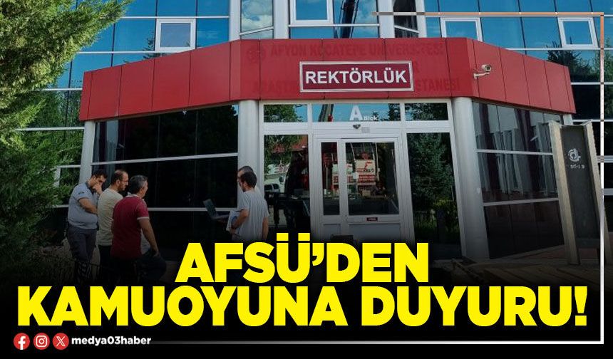 AFSÜ’den kamuoyuna duyuru!