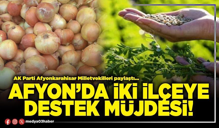 Afyon’da iki ilçeye destek müjdesi!