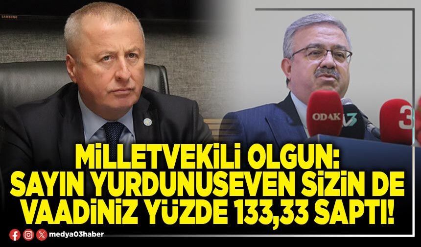 Milletvekili Olgun: Sayın Yurdunuseven sizin de vaadiniz yüzde 133,33 saptı!