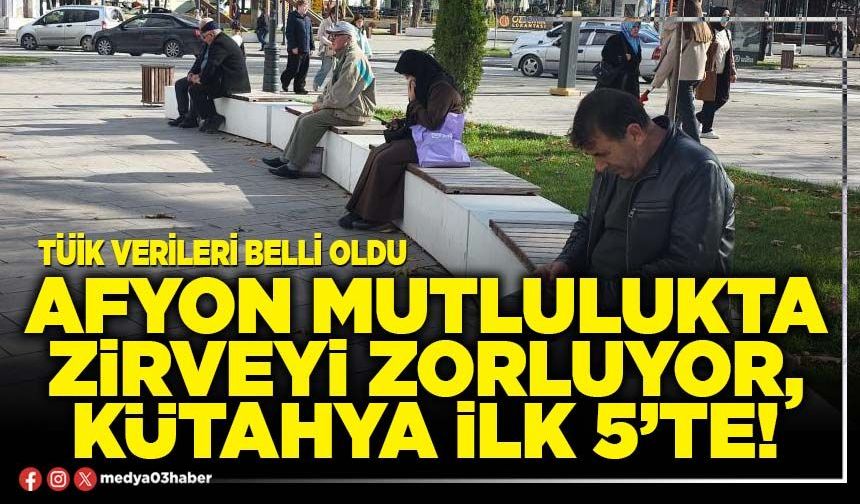 Afyon mutlulukta zirveyi zorluyor, Kütahya ilk 5’te!