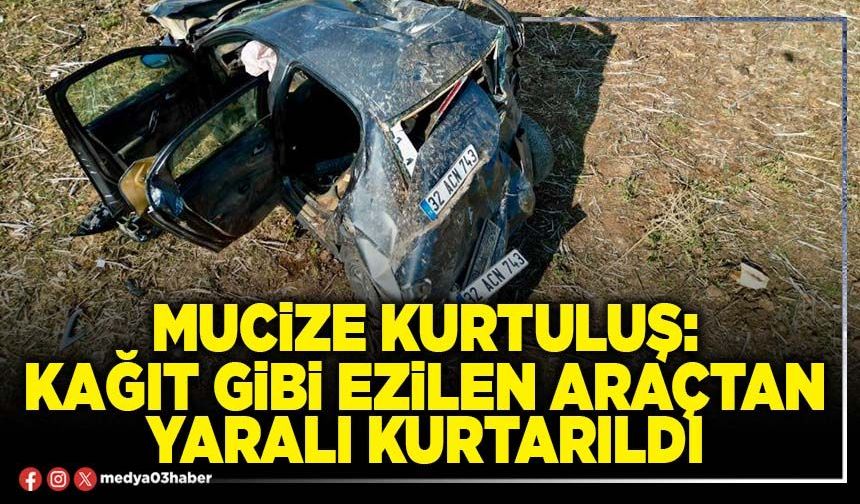 Mucize kurtuluş: Kağıt gibi ezilen araçtan yaralı çıktı!