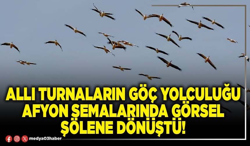 Allı turnaların göç yolculuğu Afyon semalarında görsel şölene dönüştü!