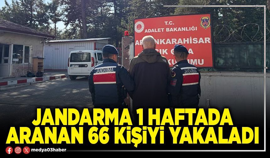 Jandarma 1 haftada aranan 66 kişiyi yakaladı