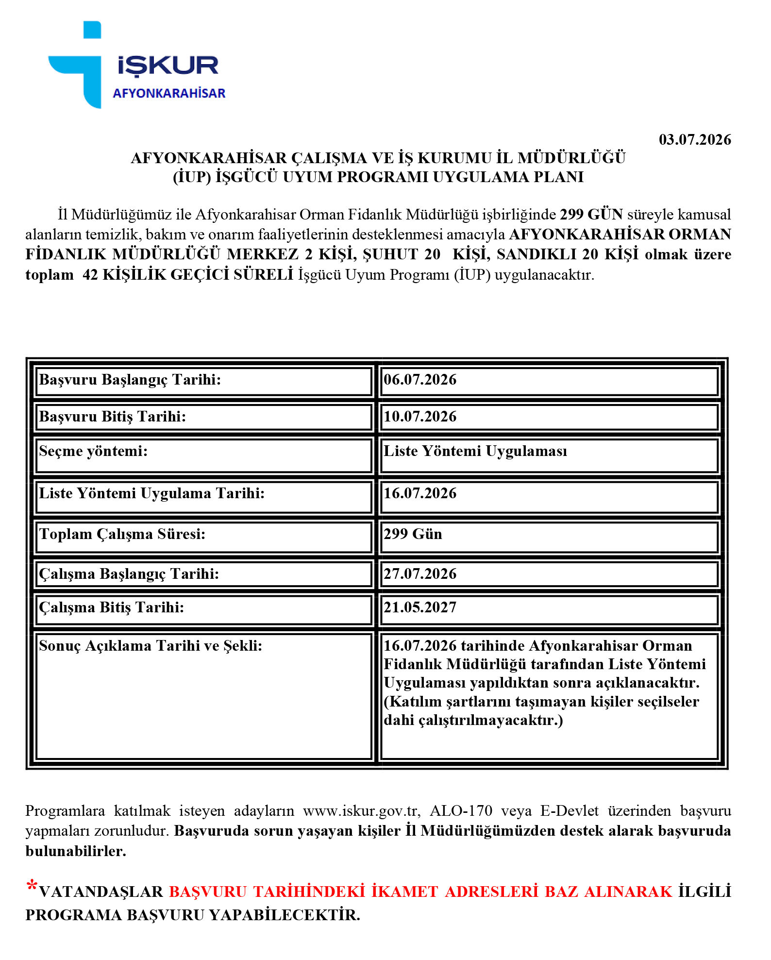 İup Afyon Orman Fi̇danlik Müdürlüğü İlan 42 Ki̇şi̇li̇k 1