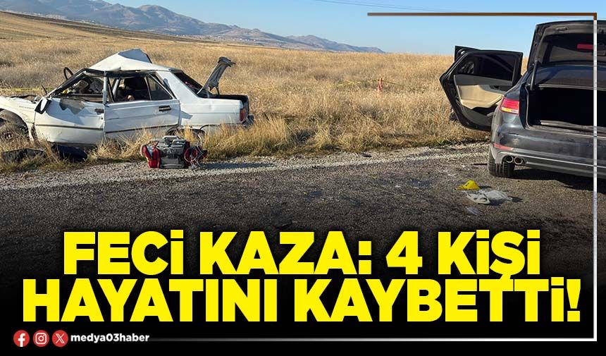 Feci kaza: 4 kişi hayatını kaybetti!